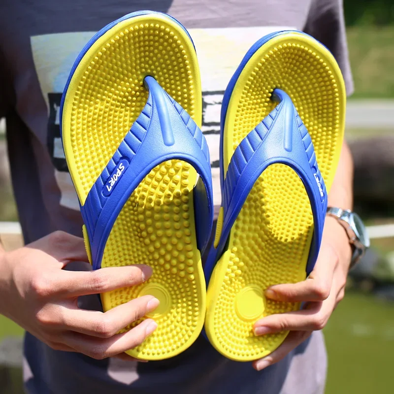 MAEDEF Flip Flops for Men Summer Breathable Beach Shoes Sandals Mens Luxury Flip Flops Breathable Plus Big Size Men Slippers 47