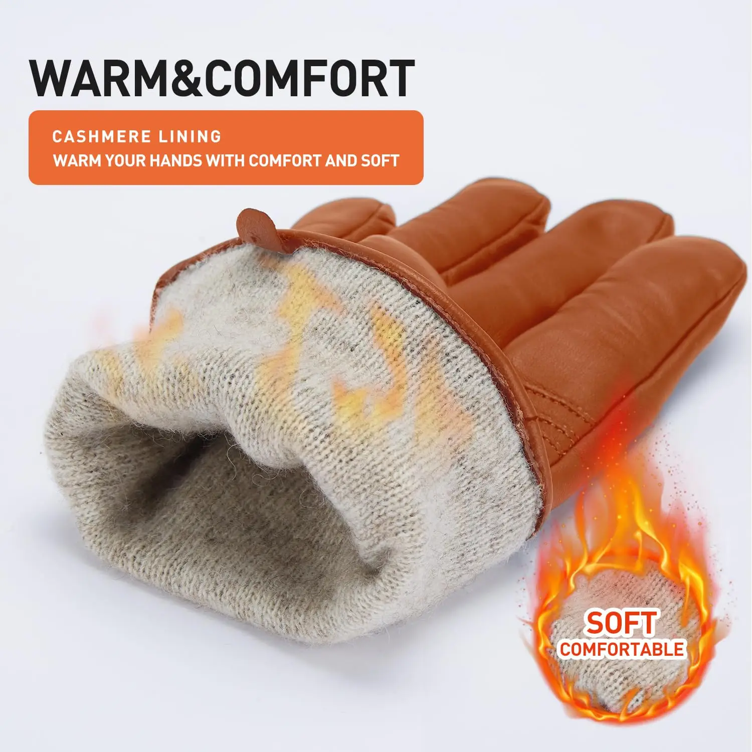 Full Finger Gloves 2025 BISON DENIM Men's Sheepskin Gloves Fashion Cashmere Lined Touchscreen Full Finger Mittens Winter Warm Riding Driving Gloves