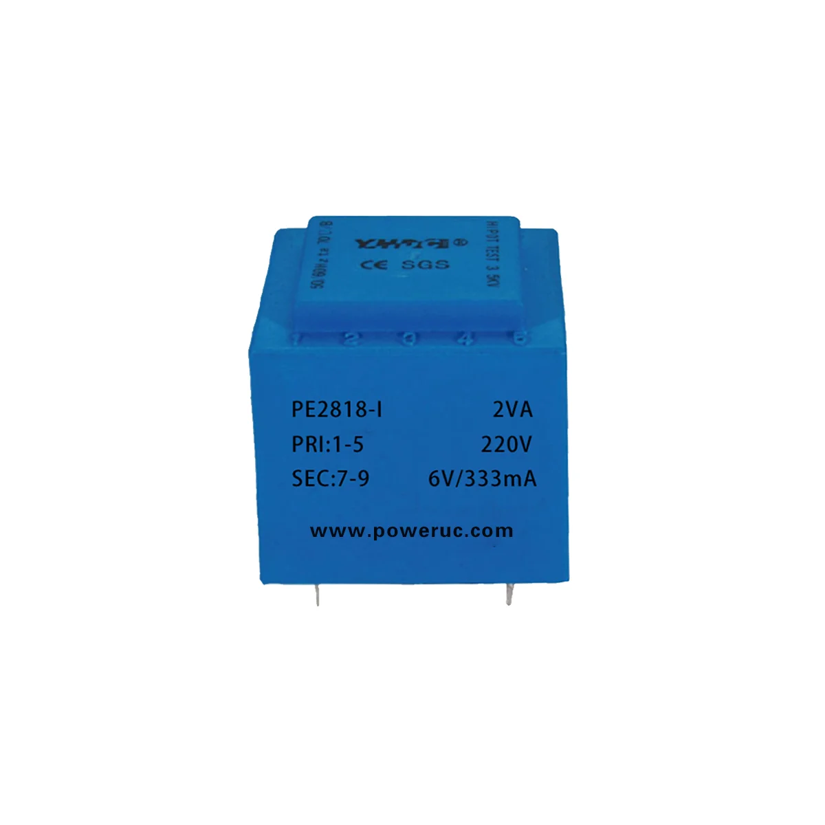 YHDC PE2818-I Power 2VA 220V / 6Vx2/7.5Vx2/9Vx2/12Vx2/15Vx2/18Vx2/24Vx2 Encapsulated For PCB Mounted Isolation Transformer