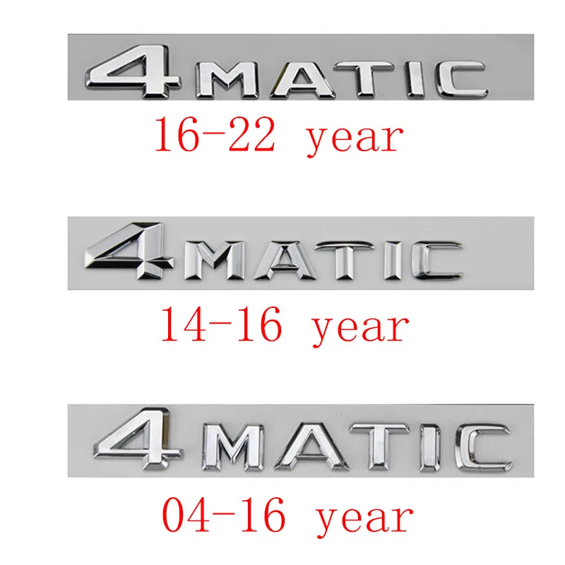 Small 4matic Sticker 3D ABS Chrome 4MATIC Logo 4 Matic Emblem Letter Car Trunk Badge For ...