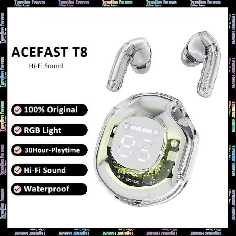 

Acefast T8 Tws Wireless Earphone Bluetooth 5.3 Headphones Hifi Sound Sport Gaming Headsets Noise Reduction Earbuds Bass Original