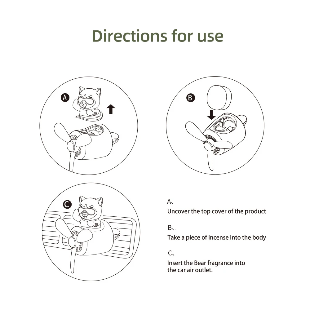 Auto Lufter frischer Bär Pilot Auto Zubehör Innen Parfüm Diffusor