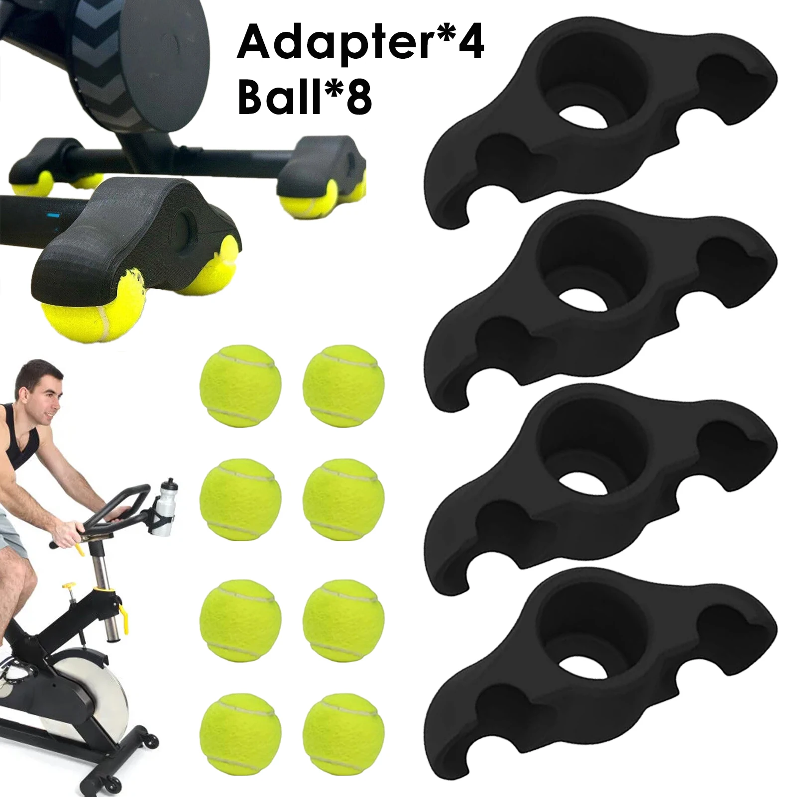 Indoor Cycling Rocker Feet 4-Piece Bike Trainer Rocker Feet Kit