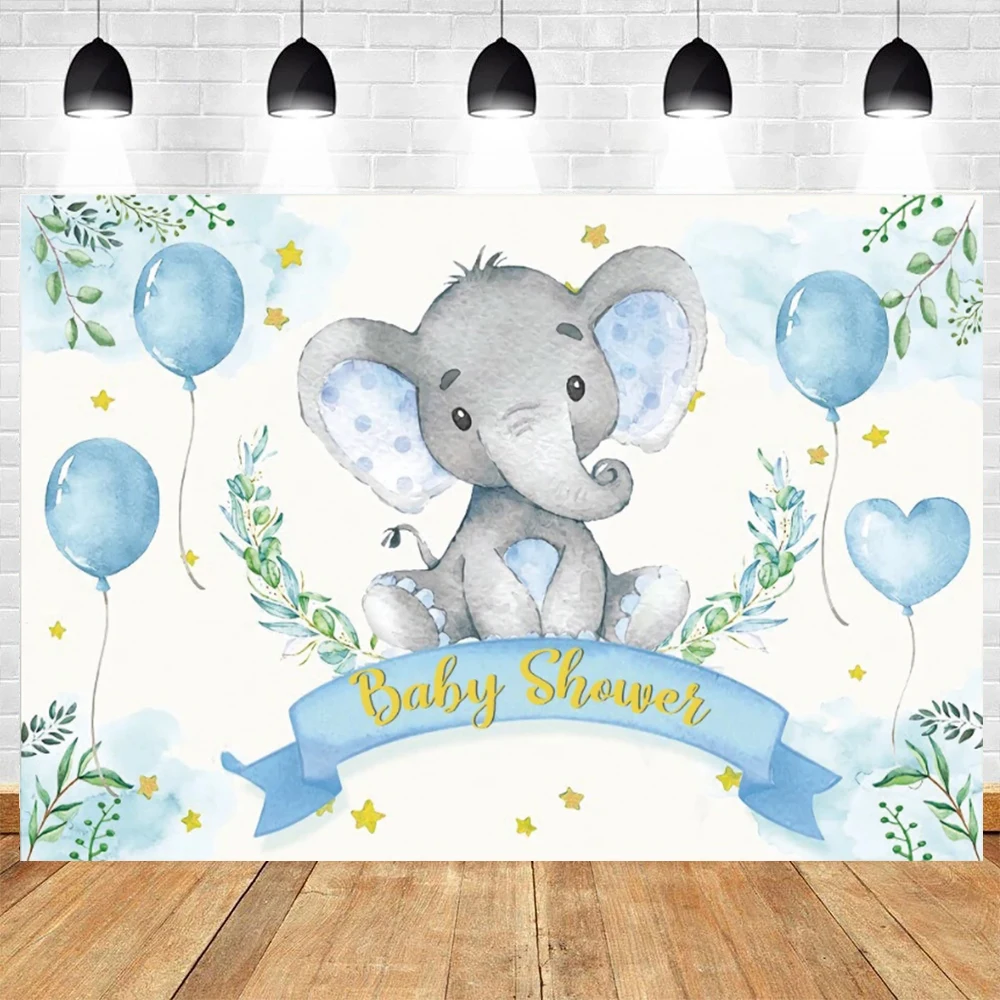 

Elephant Baby Shower Theme Photography Baptism Boy Girl First Birthday Party Kids Portrait Vinyl Backgrounds Decor Supplies