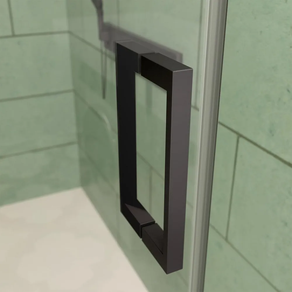 Shower Door, 56-60 in. W X 74 in. H, Frameless Sliding, Reversible Installation, Clear SGCC Tempered Glass, Bathroom Shower Door 4