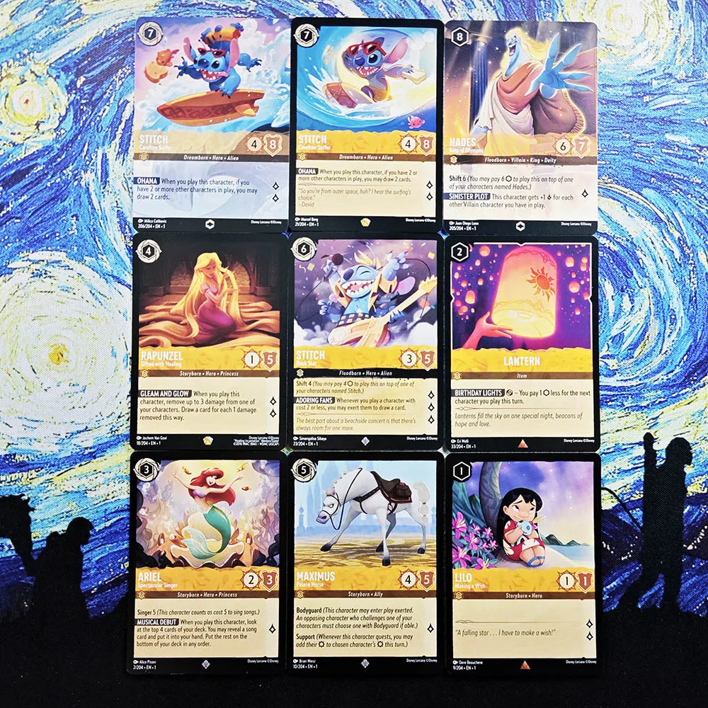 Disney Lorcana Proxy The Inks Amber Nonefoil - Rapunzel Stitch Hades Lantern Lilo Maximus Ariel Tcg Game Cards Collection