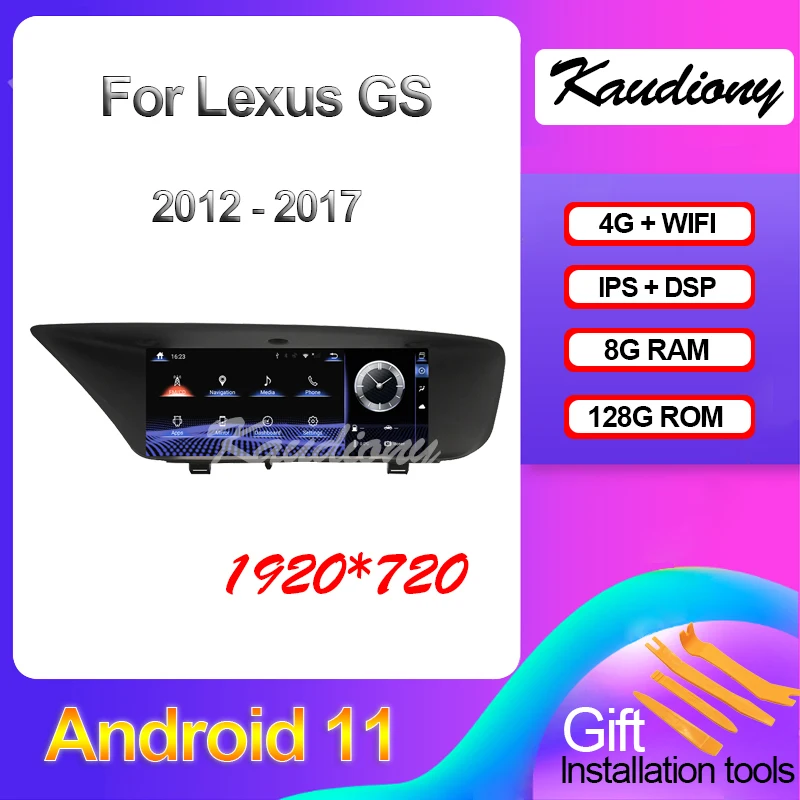

Автомагнитола Kaudiony, 10,25 дюйма, Android 11, для Lexus GS GS200 GS250 GS300 GS350 GS450, автомобильный DVD-плеер с GPS-навигацией, 4G 2012-2017