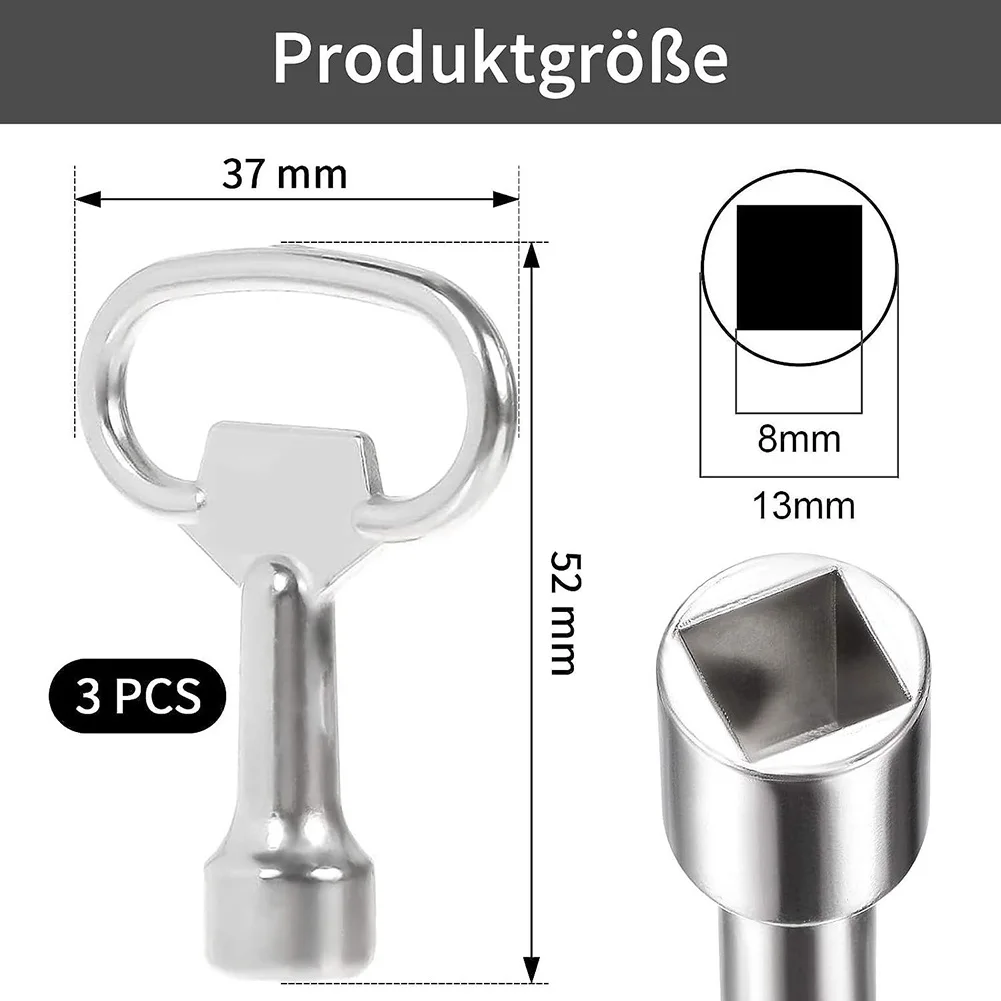 Description Picture 5 of item3Pcs Square Wrenches Stainless Steel Electric Cabinet Door Lock Turn Tongue Lock Dustbin Lock Cylinder Heating Vent Key