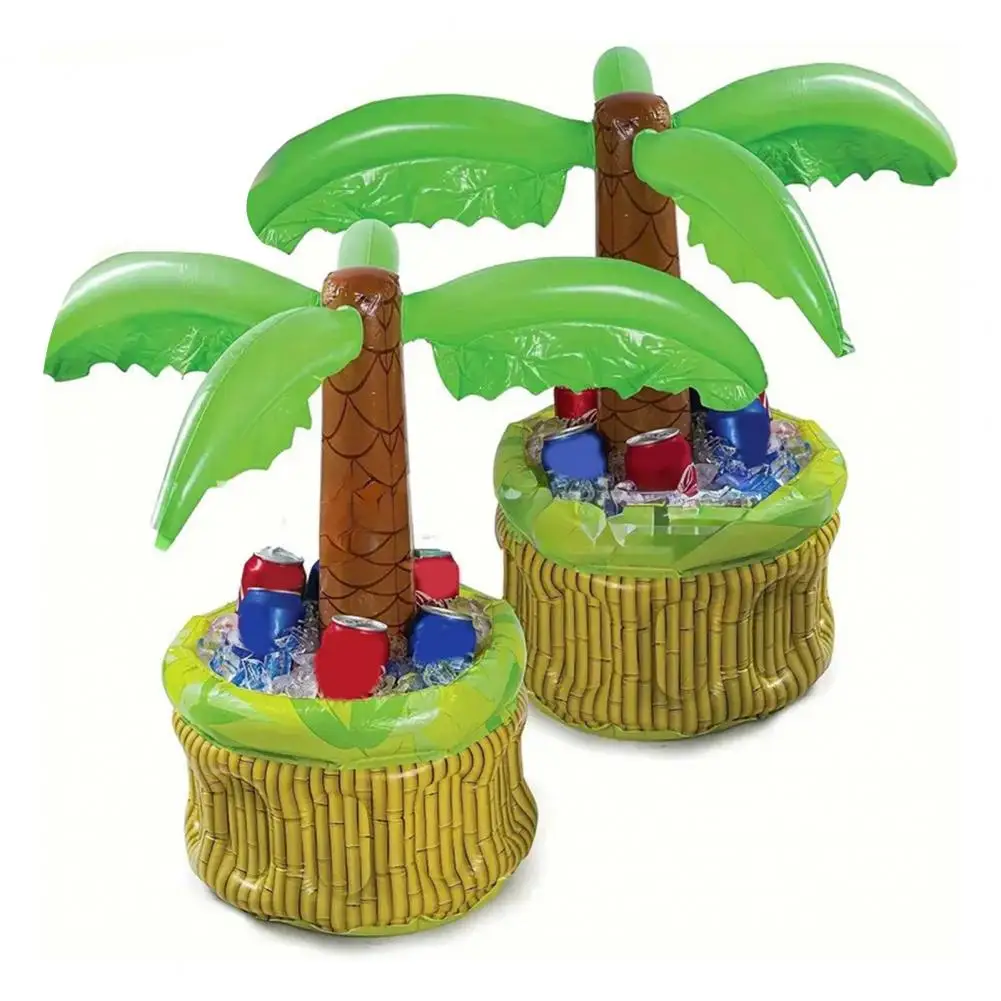 Inflatable Palm Tree Ice Bucket Bear Cooler Drink Holder Hawaiian Birthday Decoration Summer Beach Pool Party Supplies Balloon