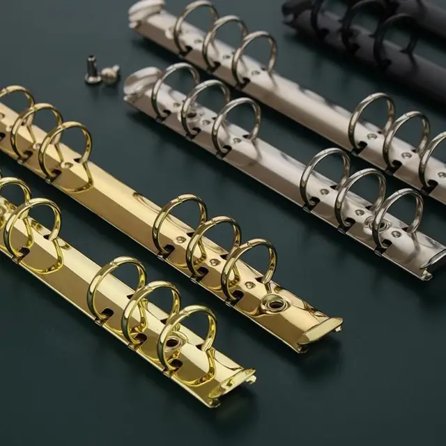 Paper Fasteners Detachable Stationery DIY Album Diary Loose Leaf Ring Paper Binder Paper Binding Clips A5 A6 File Folder 1