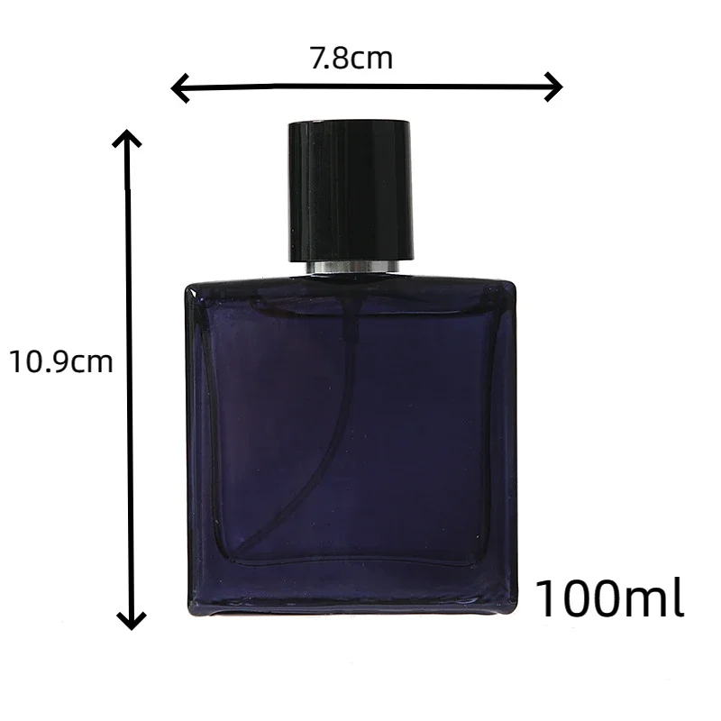 Refillable Portable Black Glass Perfume Spray Atomizer - 30/50/100ml
