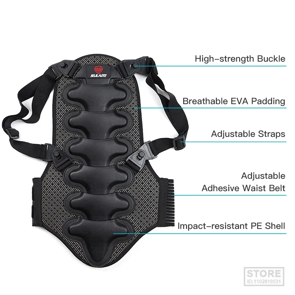Motorcycle Back Protector Detachable Cushion Thick EVA Protection Pad for Motorcycling Biking Skiing Snowboarding motorcycle back protector,motorcycle armor,motorcycle armor pads,motorcycle armor accessories