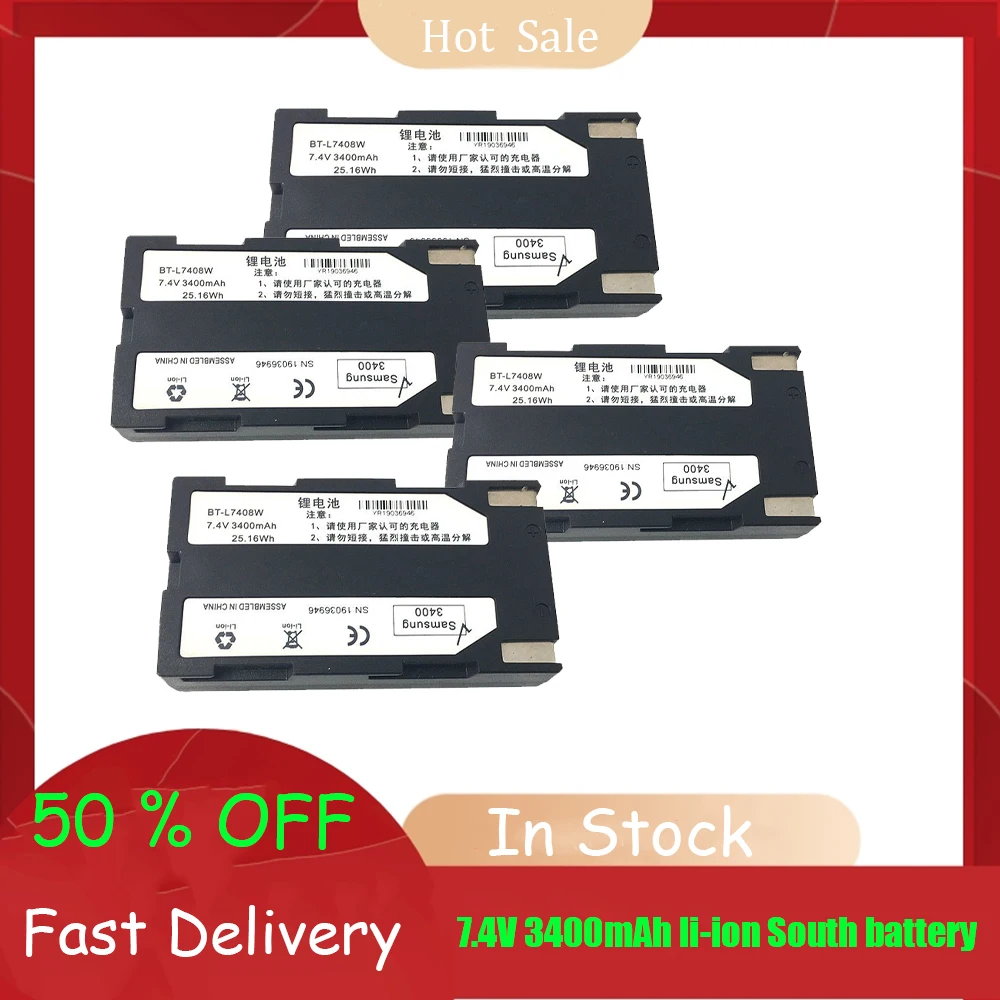 

4 шт., Южная батарея GPS 9600, S82, S86, S82T, S86T, основная батарея Южная 7,4 В, 3400 мАч, литий-ионная Южная батарея