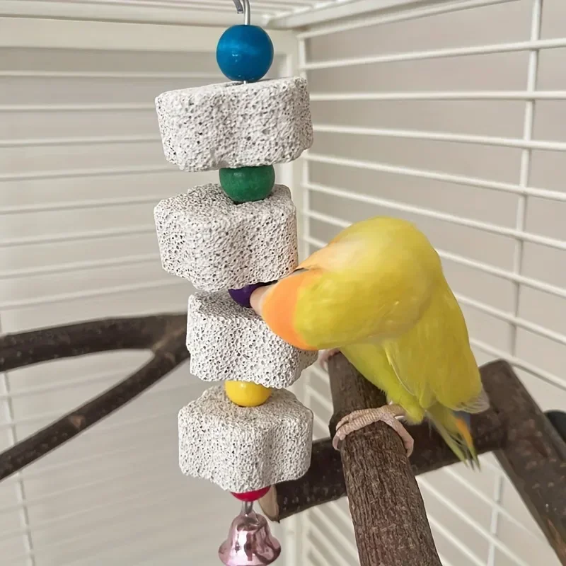 Flower-Shaped Bird Molar Toy Parrot Grinding Stone Bird Cage Toy Parakeet Chinchilla Squirrel Cage Accessories parrot toy bird toy bird cage accessories small pet ladder toy