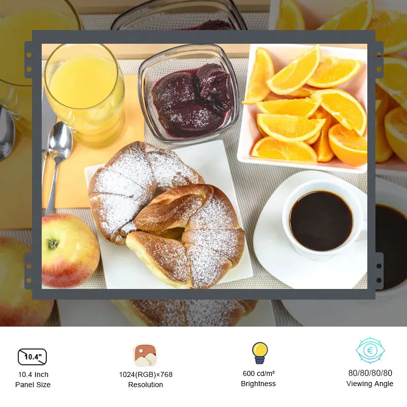 

10.4 Inch GI104YQ1-Z60 Display Panel High Brightness 600 High Contrast 1000:1 LVDS 30 Pins 1024*768 Control Screen