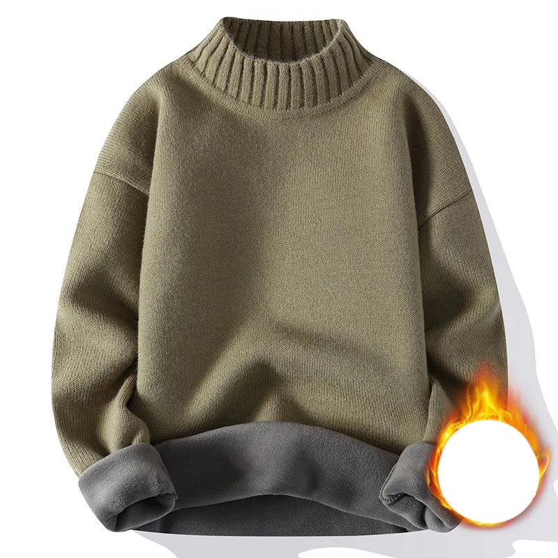 Autumn Winter KPOP Fashion Style Harajuku Slim Fit Tops Loose Casual All Match Knitwear Insert Half High Collar Solid Sweaters