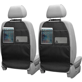 유아용 자동차 안전 시트 보호대 매트, 킥 매트, 쿠션 시트 등받이 보호 커버, 미끄럼 방지 보관 가방, 포켓 정리함, 1 개, 2 개