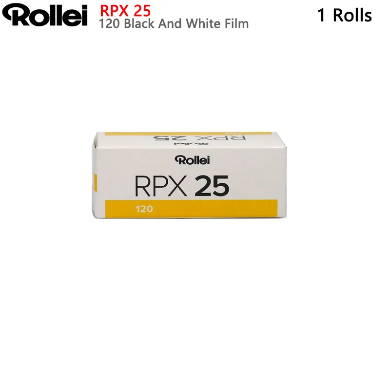 RPX 25 120 네거티브 필름(36매입) 1, 2, 3, 5, 6, 8롤 로레이 흑백 필름 (120 필름 카메라용) (유통기한: 2026)