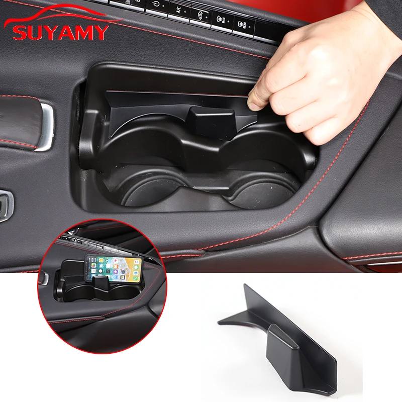 

Автомобильный Центральный держатель для Стакана Для Chevrolet Corvette C8 Z06 2020-23, коробка для хранения из АБС-пластика, черная защита для хранения, автомобильные аксессуары