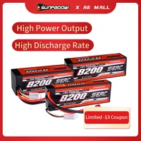 SUNPADOW 2S 3S 4S 7.4V 11.1V 14.8V Lipo Battery EC5 Plug 8200mAh 100C for RC Car Plane DJI Truck Tank Buggy Racing Boat Models 1