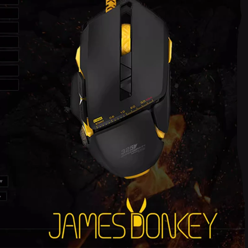 James Donkey 325S Wired Mechanical Gaming Mouse 5000dpi Macro Program Ergonomic Mouse Pmw3325 Rgb Dpi Adjustment Office