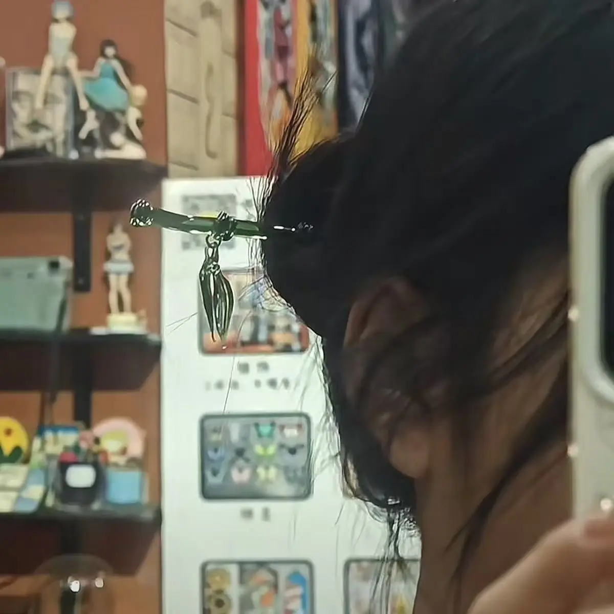 2025 Oriental Bamboo Leaf Hairpin Hand-Carved Eco-Resin Hair Stick with Accents, Chinese Style Hair Accessories for Hanfu