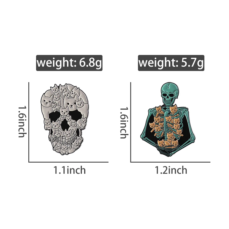 Flüssige schwarze Katze Emaille Pins süß, aber Psycho Würfel Hexe Katze magische Broschen Anstecknadeln Zubehör Tasche Tier Kätzchen Schmuck – Detail 5