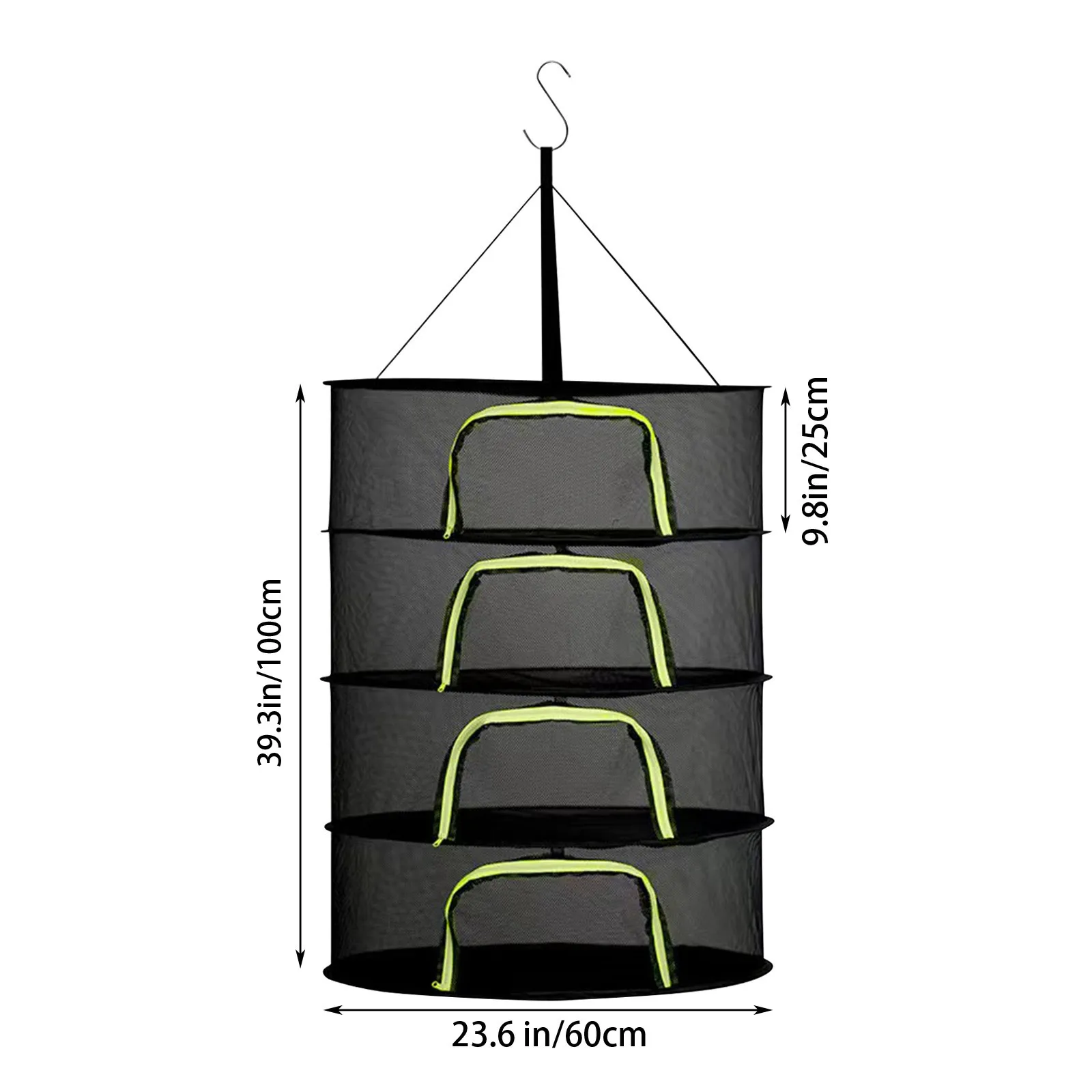 4 Layer Drying Net Herbs with Zips Fish Hanging Basket Folding Anti-Fly Fine-Grained Grid Drying for Fish/Vegetables/Fruit/Herbs 3