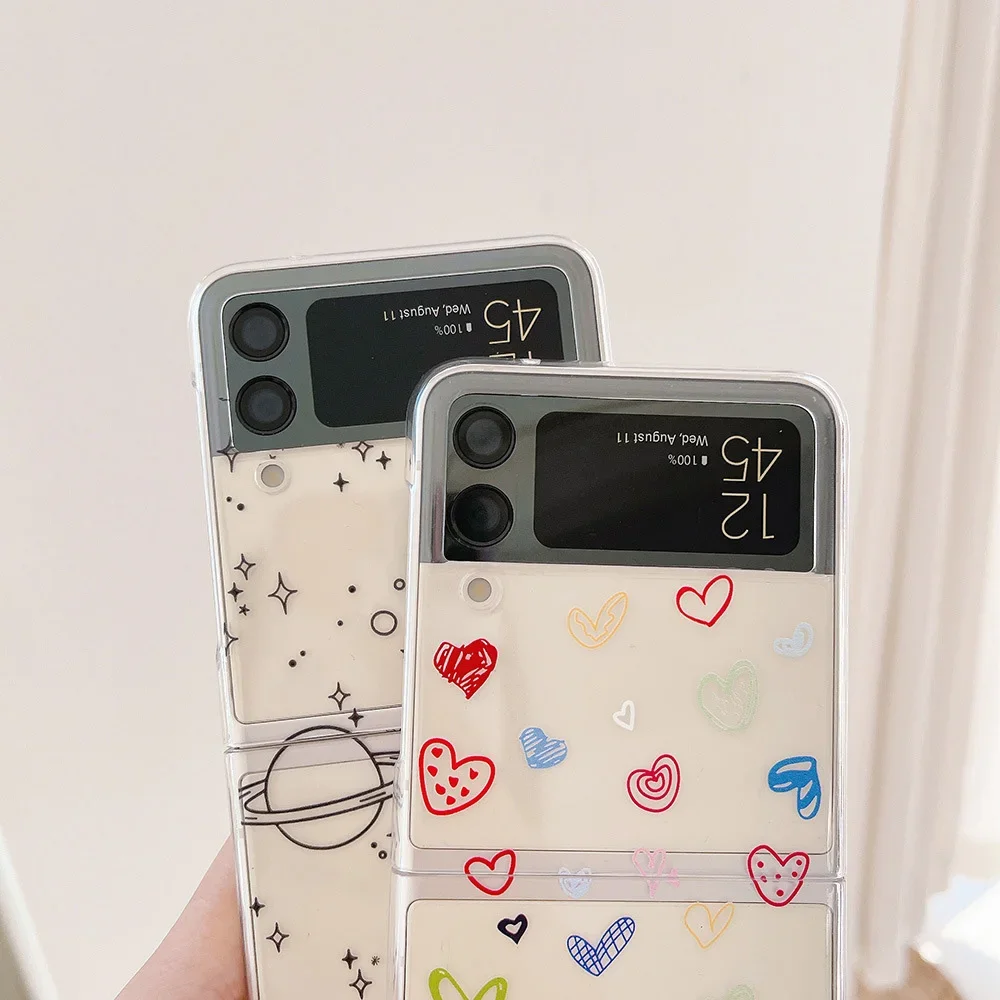 Love Heart Universe Planet Clear Transparent Phone Case Cover