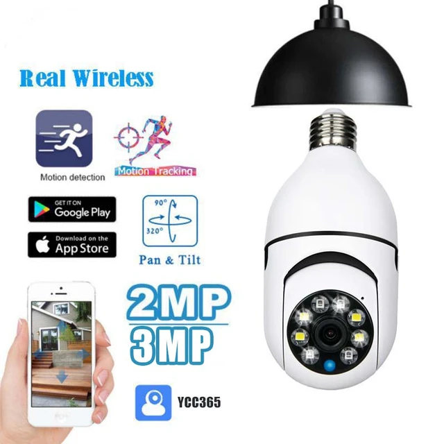 E27 Security Protection Bulb Surveillance Camera wifi Night Vision  Automatic Human Tracking Digital Zoom Camara Vigilancia wifi - AliExpress