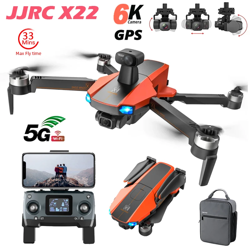 JJRC X22 Professional Drone Dual Camera 6K 5.7KM WIFI GPS EIS 3 axis