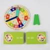 Wooden Clock Model Teaching Aid Montessori Learning Clocks with Cards Kindergartner Toy for Game Interaction Playroom Wall 2