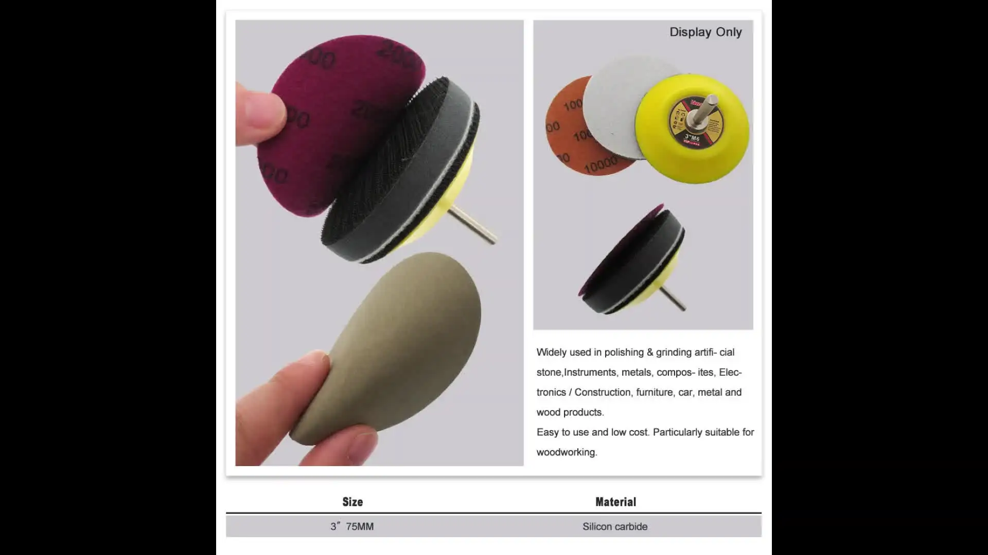 Disques De Ponçage À Boucle Et À Crochet, 75 Mm, 3000 Grains