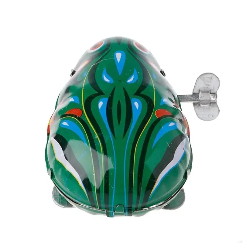 Metal Wind-up Jumping for Frog Clockwork Tin Children Funny Game