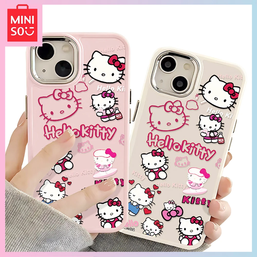 

Новинка Miniso Hello Kitty Kawaii Iphone13 полный 14Promax Drop-Proof 11/12 фотография для девочек подарок на день рождения и Рождество