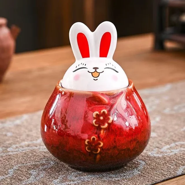 Ceramic Mini Rabbit Urn Personalized Pet Caskets Personalized Commemorative Memorials & Funerary Puppy Funeral Box Accessories 2