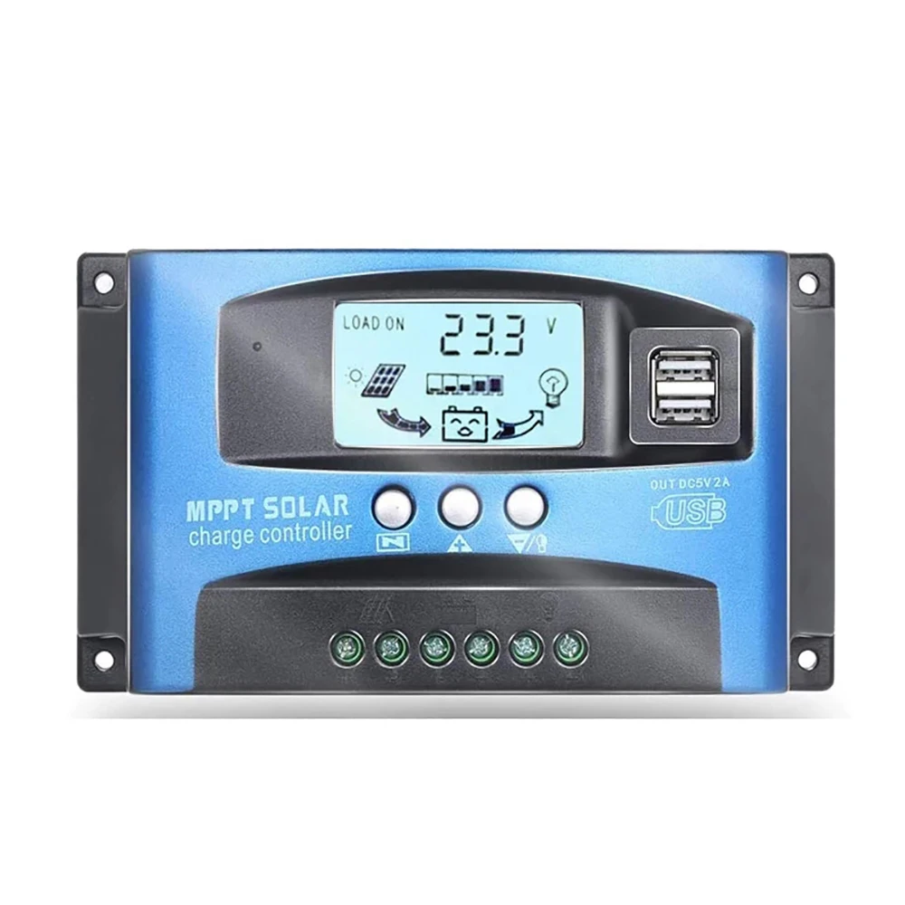 Home MPPT+PWM Solar Charge Controller 30A 40A 50A 60A 100A 12V 24V