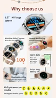 Smartwatch Women 1.27 Inch Bluetooth Call Smart Watch Custom Dial Watches Heart Rate Tracker Female physiology For Android IOS 2