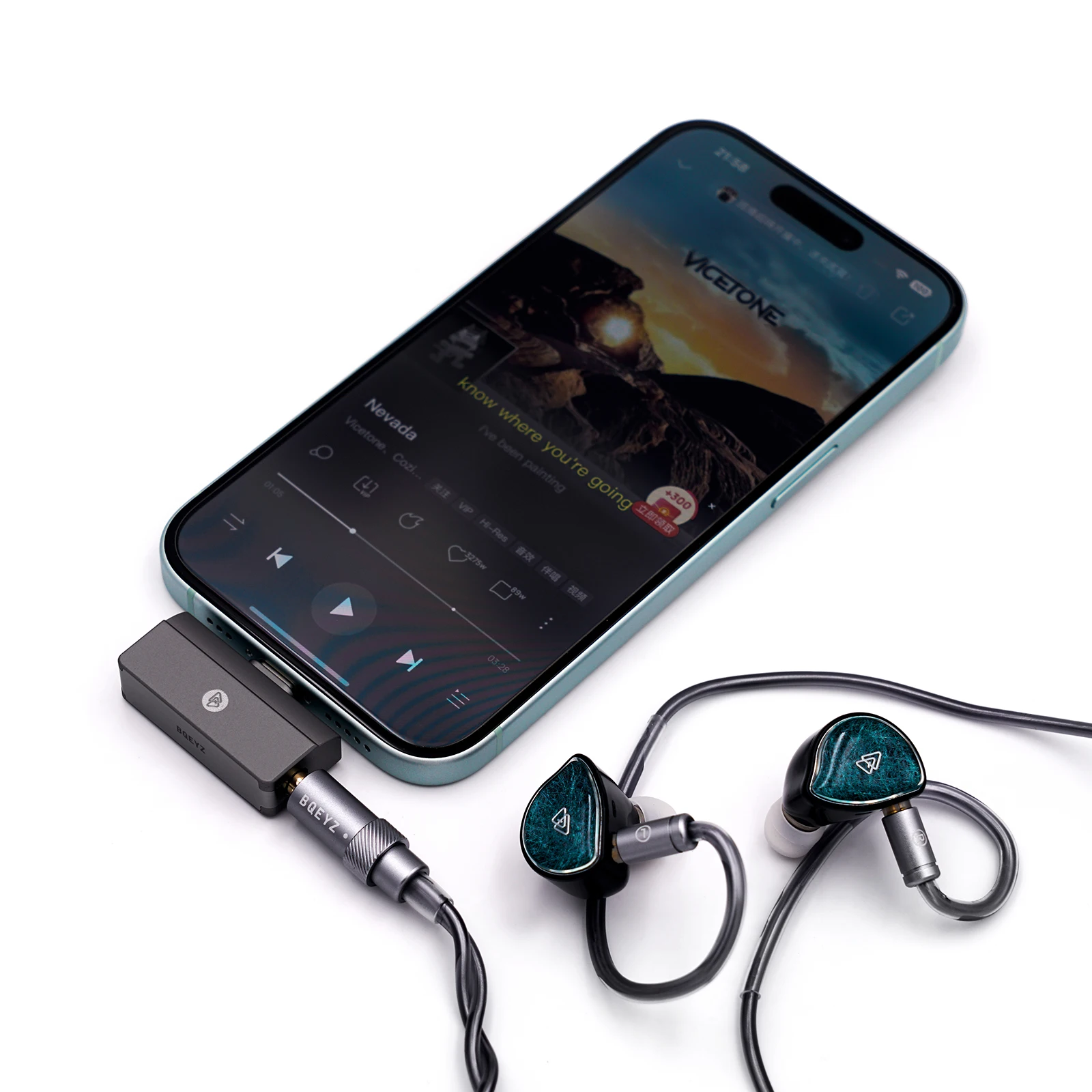 BQEYZ C30 미니 휴대용 DAC 앰프 USB-C 3.5mm + 4.4mm 출력 HiFi 헤드폰 앰프 어댑터 안드로이드 iOS PC