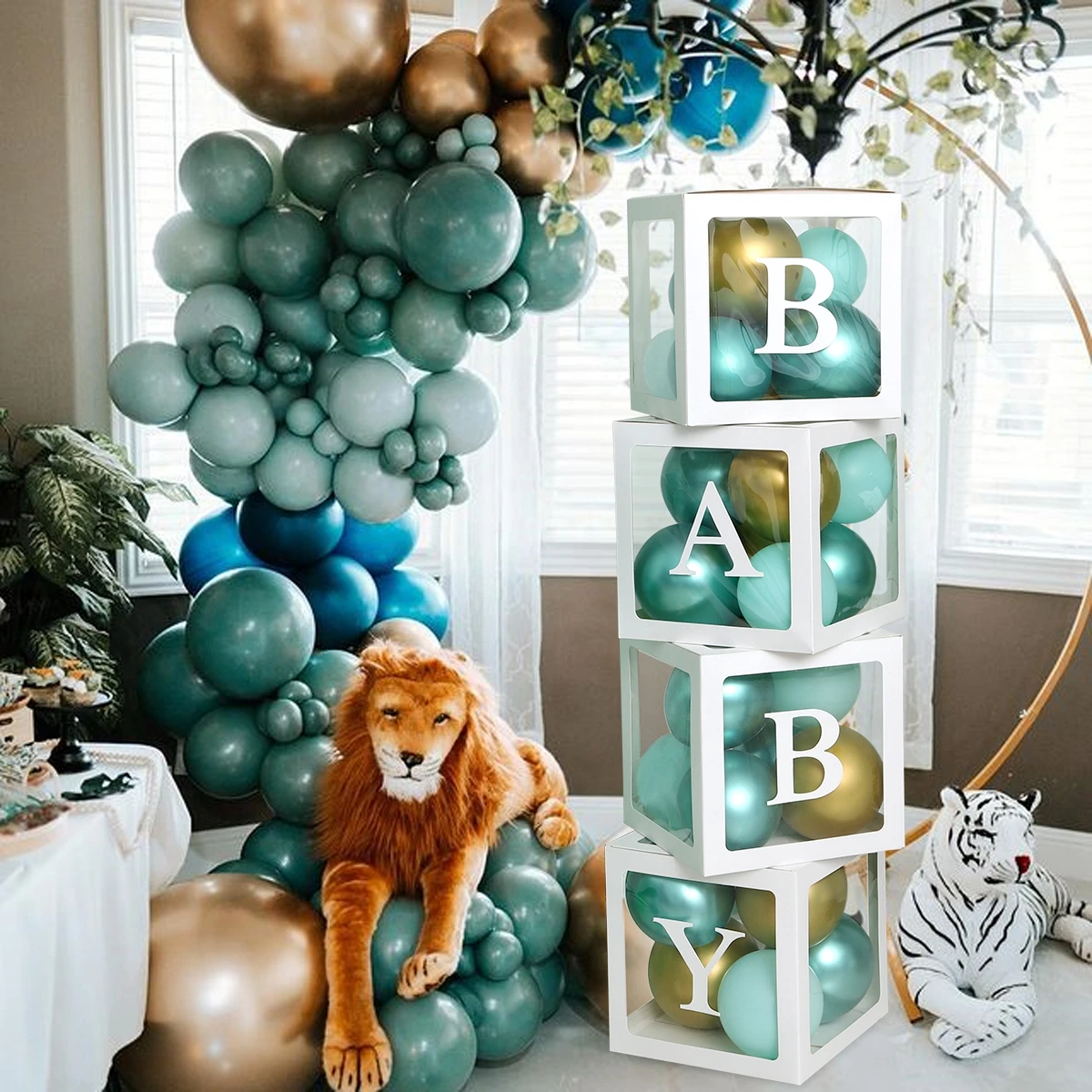 25/27 cm Buchstabe A-Z Benutzerdefinierte transparente Ballonbox Babyparty Junge Mädchen Geburtstag Party Dekoration Hochzeit Geburtstag Namensbox – Detail 4