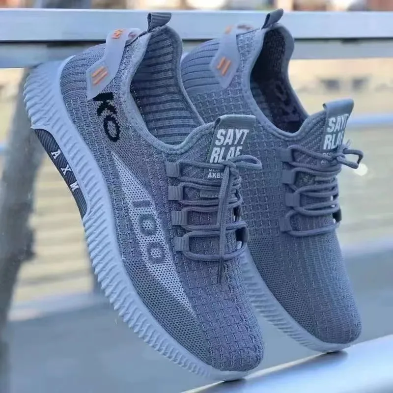 Mens Breathable Anti-Slip Sports Sneakers - Casual Flat Heel Shoes