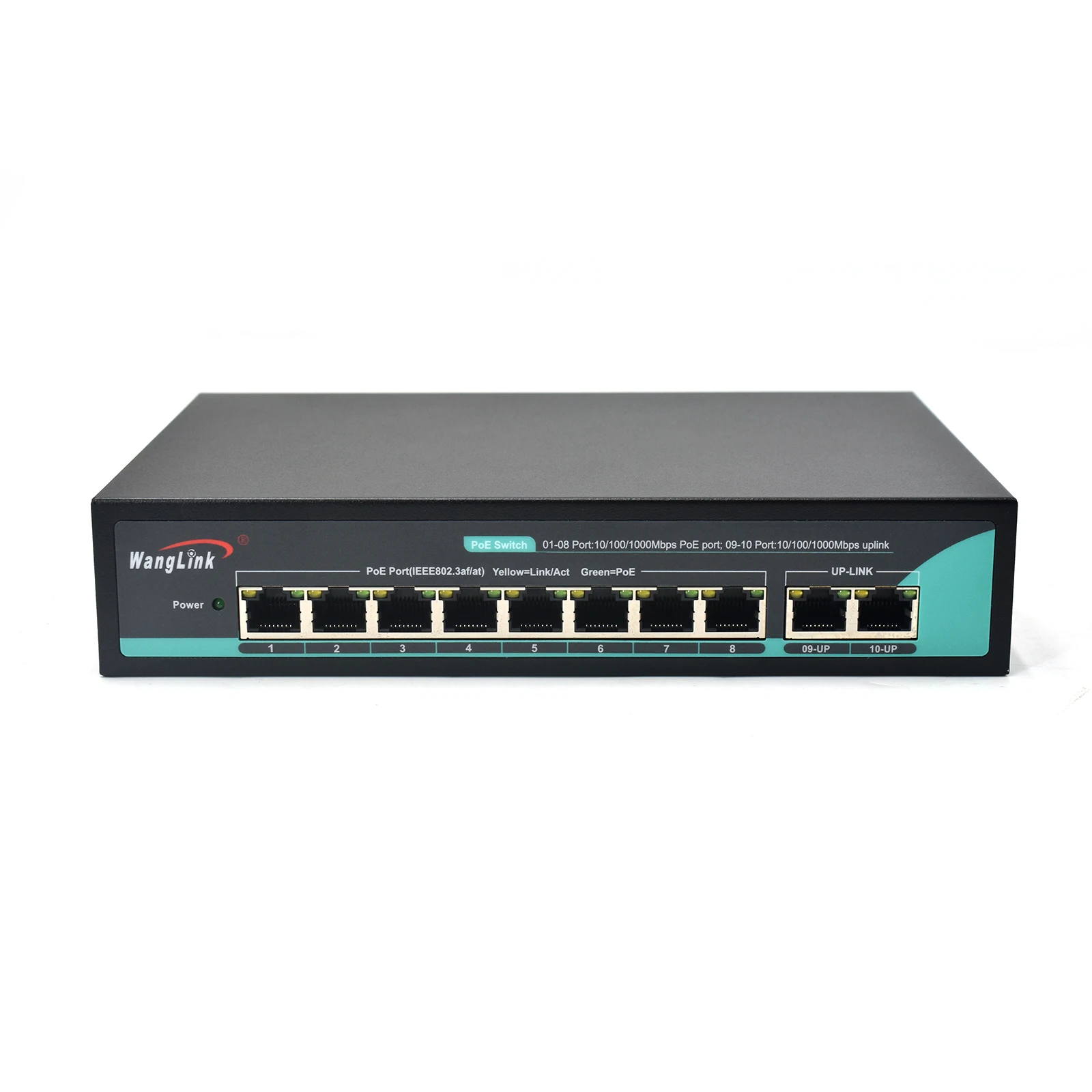 Wanglink 10/100/1000 POE Switch 8GE POE+2GE Up link Internal Power 96W