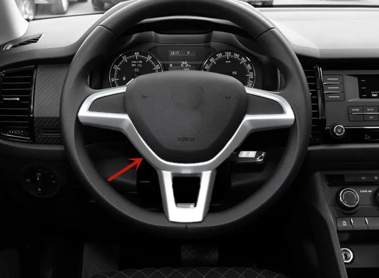 

Хромированный руль из АБС-пластика для Skoda Kodiaq 2017-2021High-quality, декоративная рамка, защита от царапин, автомобильные аксессуары