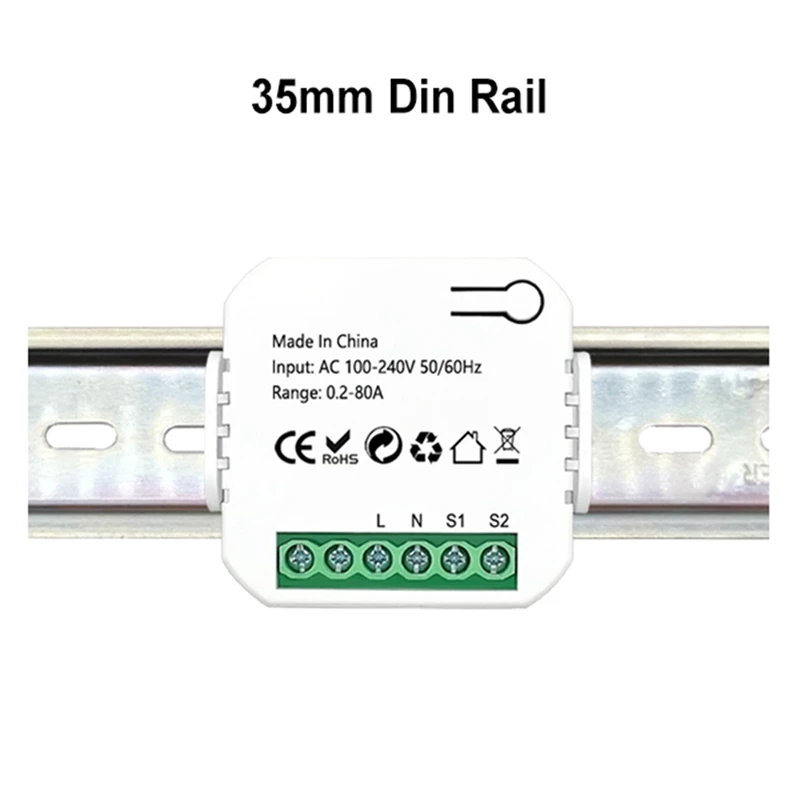 Zigbee-Medidor de energía inteligente con abrazadera, Monitor con aplicación, voltaje Kwh, consumo de energía, 110V, 240V, 80A, Tuya