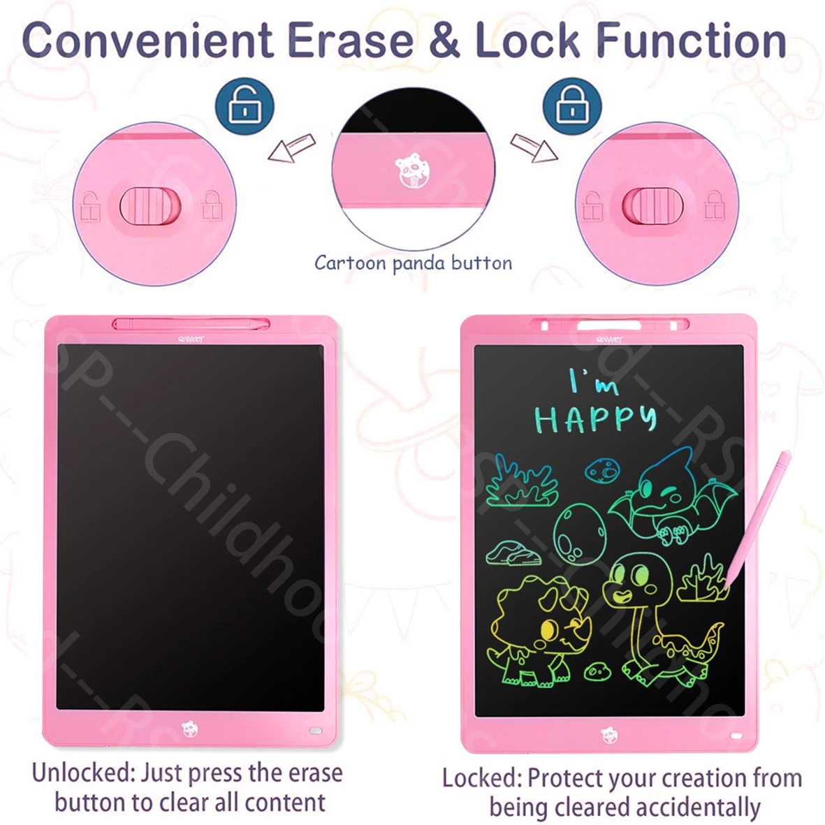 16 Inch LCD Writing Tablet Large Electronic Color Drawing Board Erasable Screen Perfect Educational Toys Birthday Christmas Gift