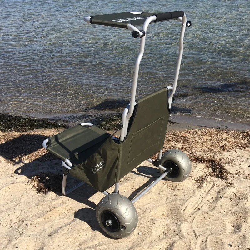 practical fishing folding aluminum widely sold beach cart trolley with  balloon wheels