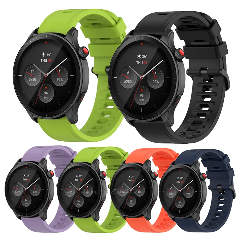 Cinturino In Silicone Per Amazfit Gtr 4 Cinturino Smart Watch Wristband Per Huami Amazfit Gtr 2/2E Gtr 3/3 Pro Gts 4 Mini Bracciale Correa