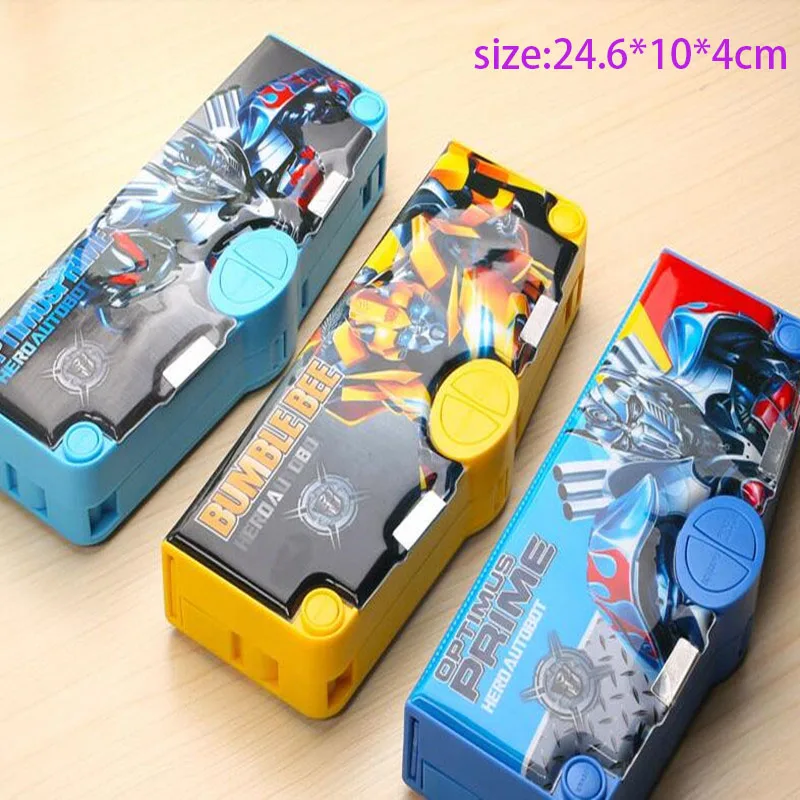 New Transformers Large Capacity Pencil Case Cute Cartoon Creative Children Pencil Case With Multi-Function Key Storage Box