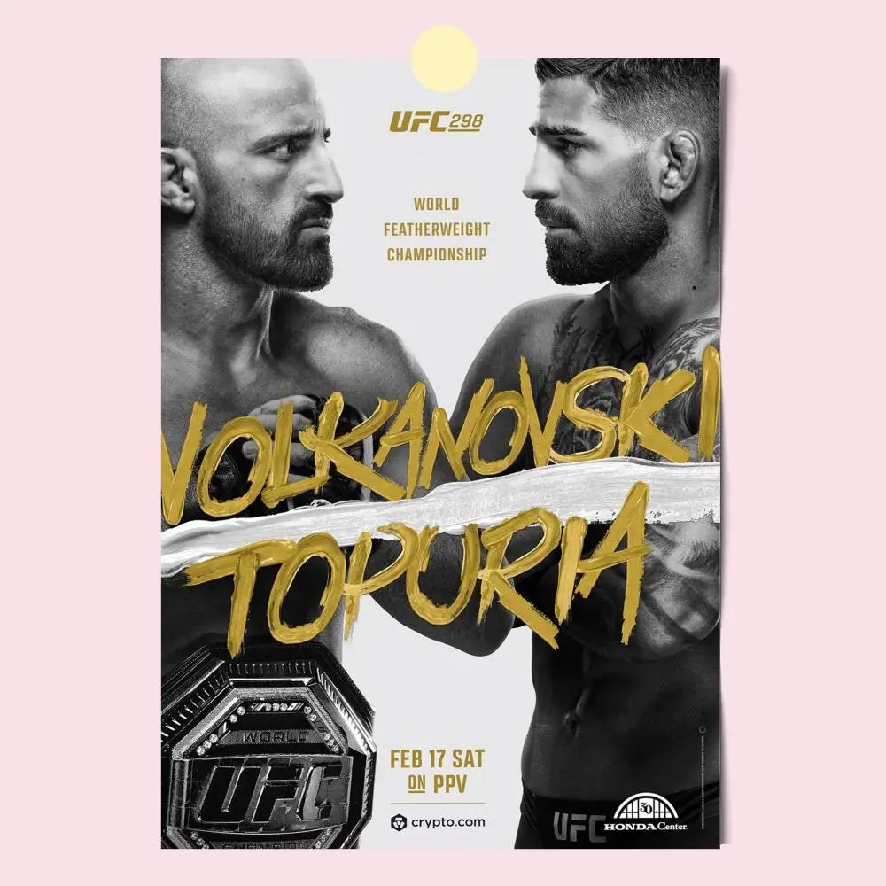 U-Ultimate Fighting Championship UFC Poster HD Anime Hot Theme Sänger/OST/Film-Wasserdichte selbstklebende Heimdekoration – Detail 11