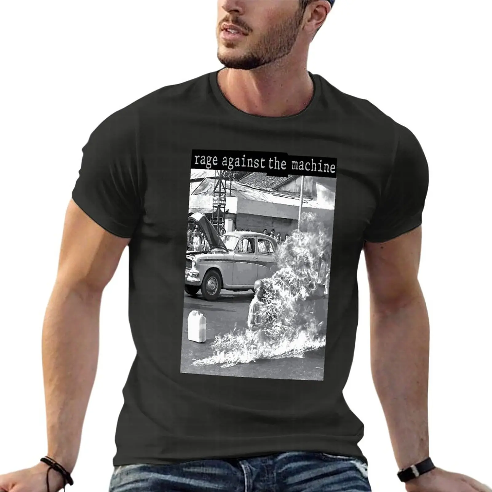 

Rage Against The Machine Hard Rock Band Oversize T-Shirts Summer Mens Clothes 100% Cotton Streetwear Big Size Top Tee